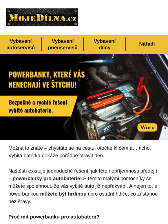 Startovací powerbanky, které vás nenechají ve štychu