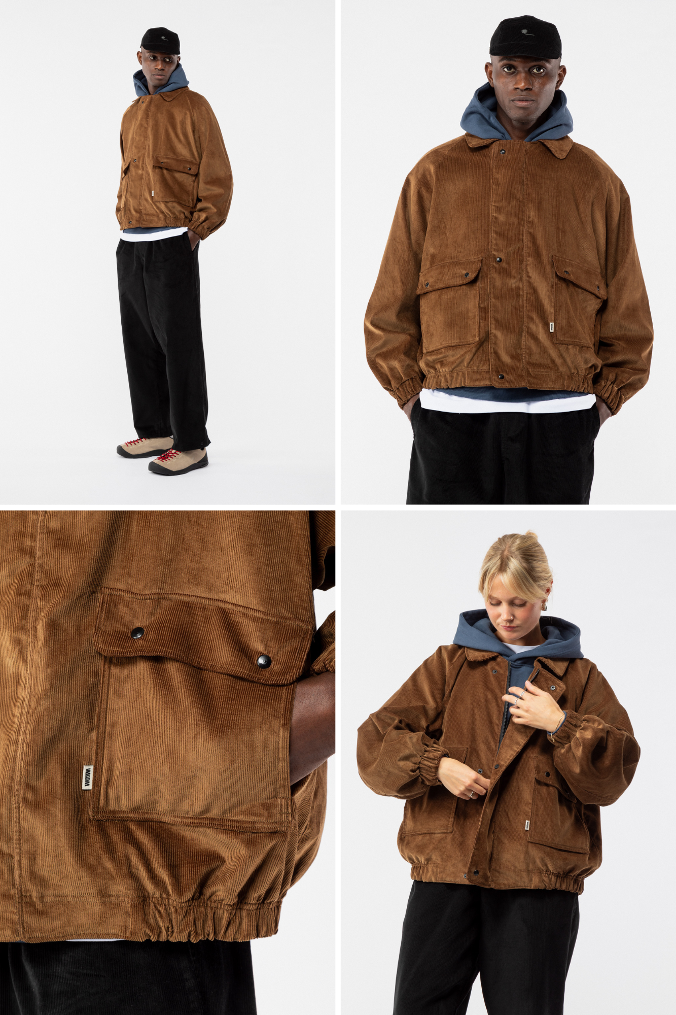 Person wearing WAWWA cord Lee Jacket
