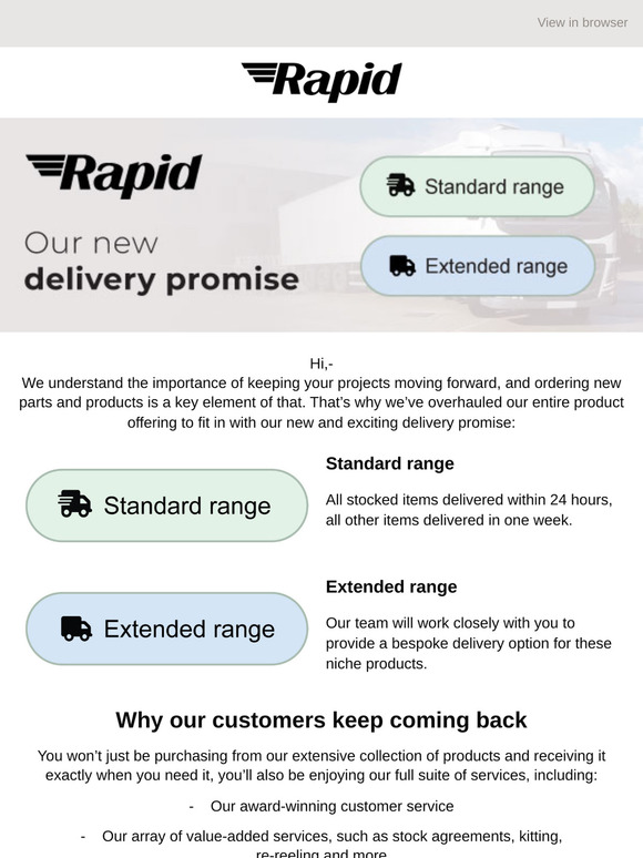 Our new delivery promise has just launched