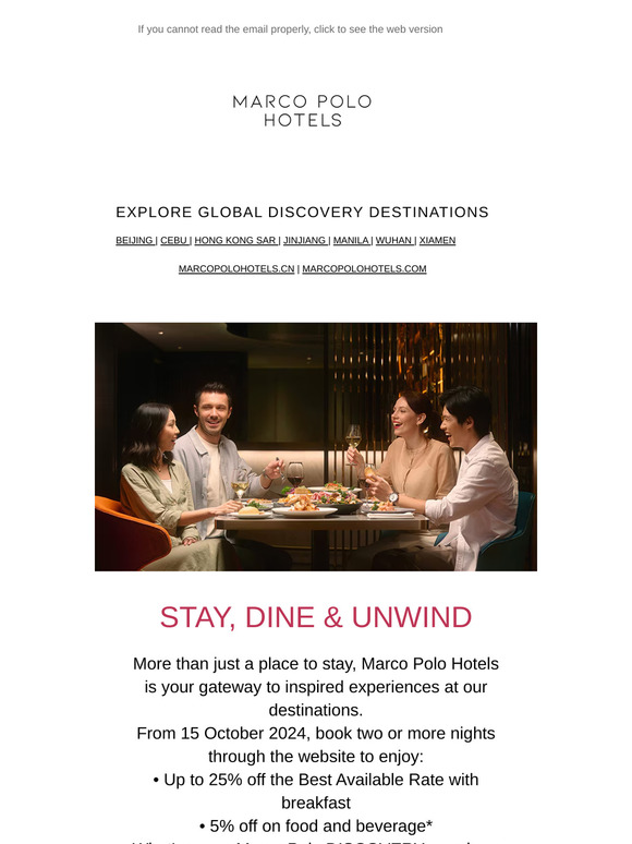 STAY, DINE & UNWIND