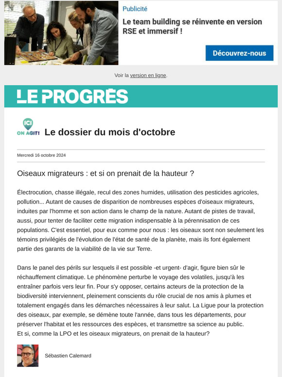 Ici on agit | Facilitons l'envol des oiseaux migrateurs !