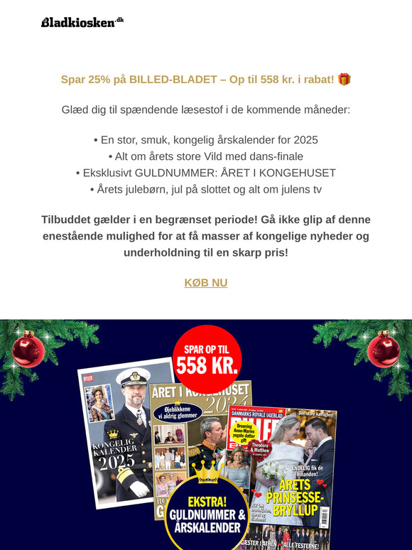 💖 Eksklusivt TILBUD! Spar 25% på BILLED-BLADET 🎁