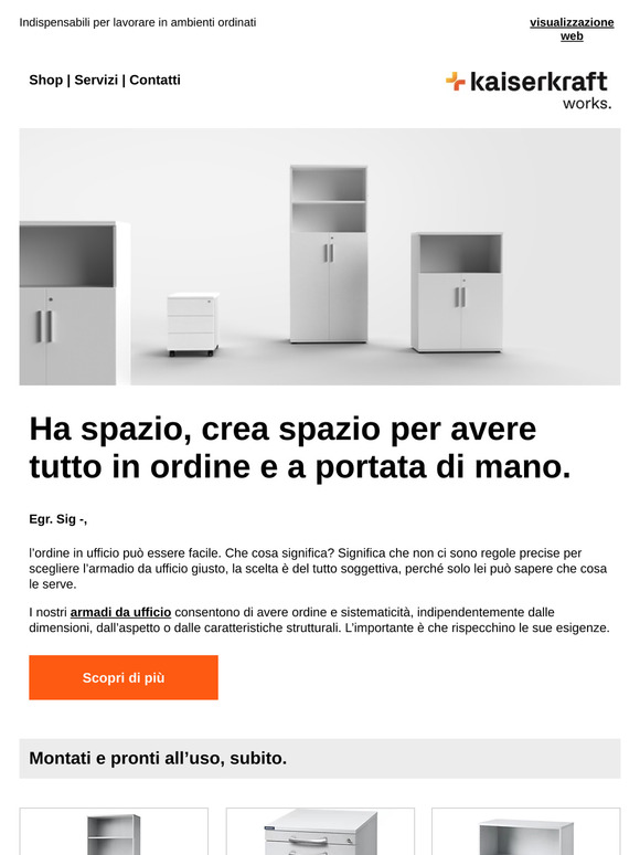 Armadi da ufficio per avere tutto in ordine e a portata di mano.