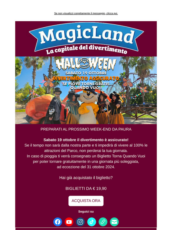 Sabato 19 ottobre il divertimento è assicurato!