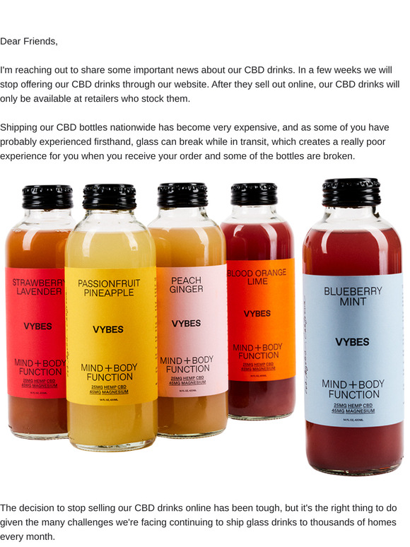 Last chance to order our CBD drinks online