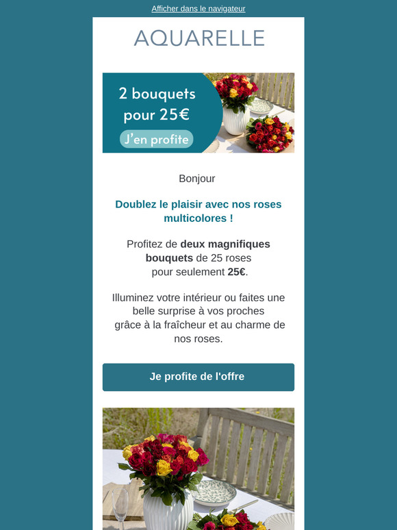 2 bouquets de roses pour 25€