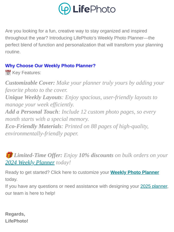 Stay Organized in Style with Weekly Photo Planner!