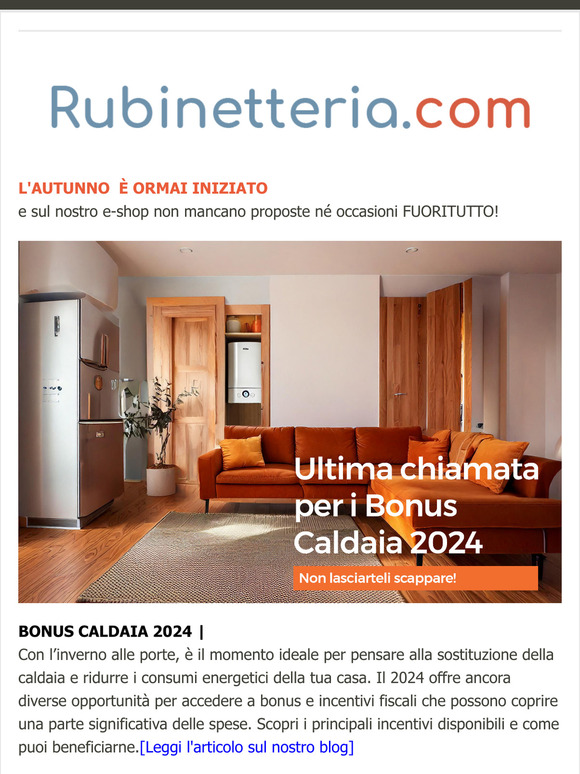 Rubinetteria.com | Bonus caldaia e tanto altro