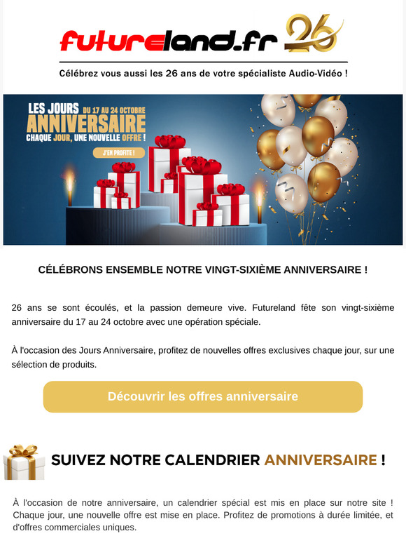 Célébrons ensemble les 26 ans de Futureland !