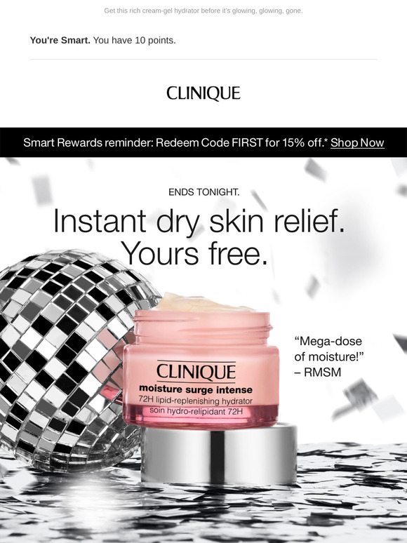 Ends tonight. Free full-size Moisture Surge Intense with $65 purchase.