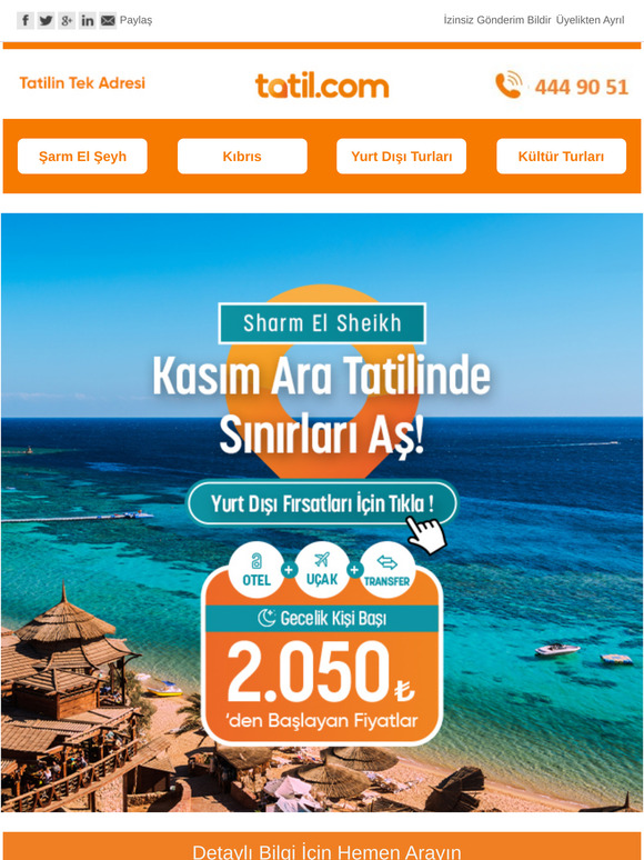 Kasım Ara Tatilinde Sınırları Aş.!✈️🌍👪 Kişi Başı Gecelik 2.050 ₺'den Başlayan Fiyatlar!🎉☀️🏊🍹