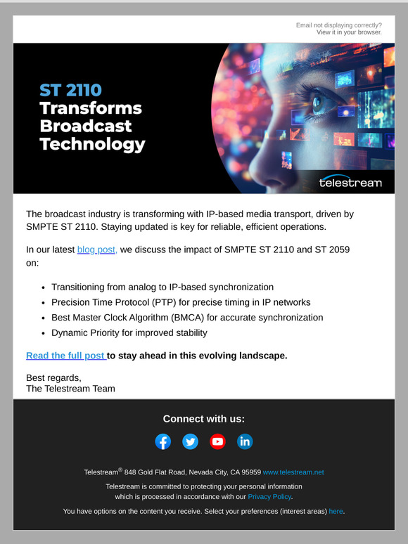 Discover How ST 2110 and ST 2059 are Shaping Broadcast Technology