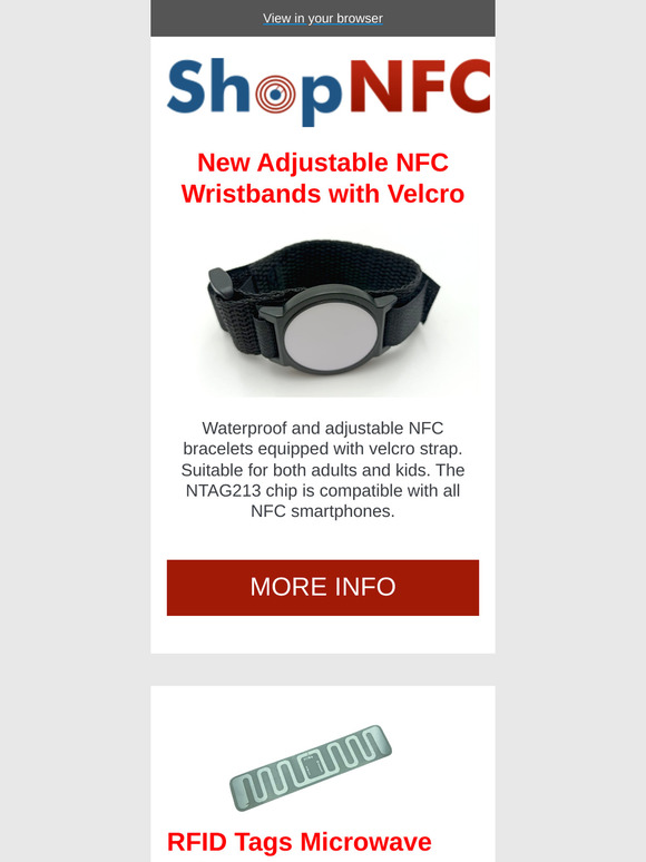 New adjustable NFC Wristbands with Velcro strap