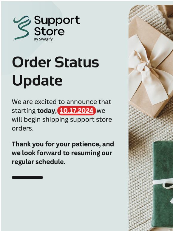 Great News! Support Store Orders Are Now Shipping