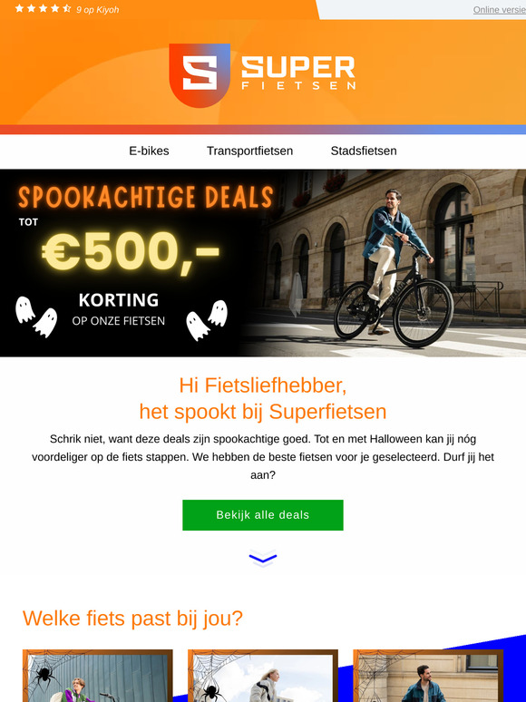 Kortingen om eng van te worden bij Superfietsen