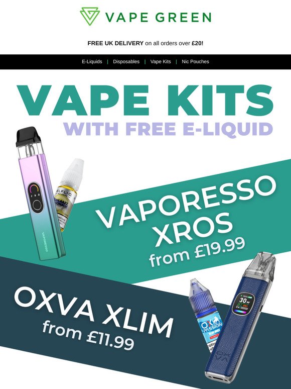 Vape Kits with FREE E-Liquid from £11.99! 😱