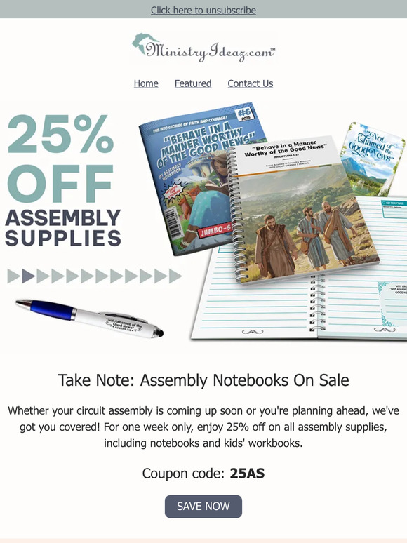 25% off Assembly Supplies - One Week Only