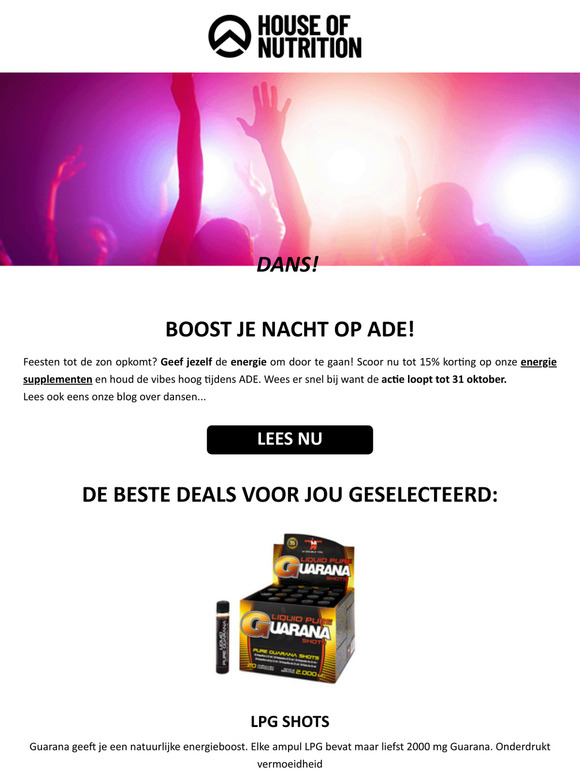 15% ADE korting op extra Energie Boosters  💃🏻🕺🏼🌟🪩