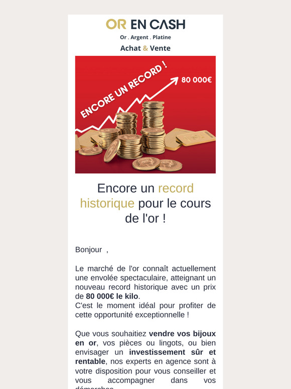 RECORD ! 80 000€ LE KILO D'OR