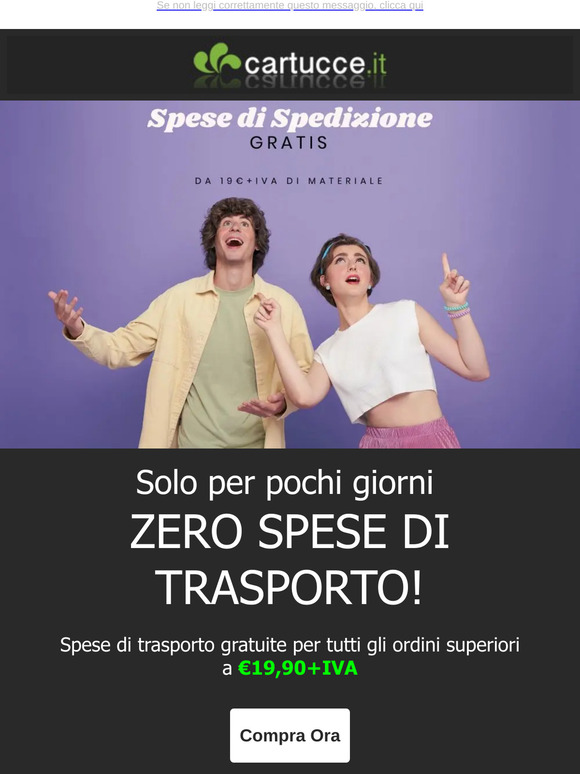 Spedizione GRATIS da 19,90! vieni su www.cartucce.it !