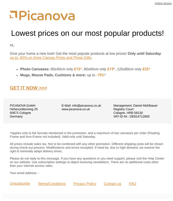 Lowest prices on our most popular products