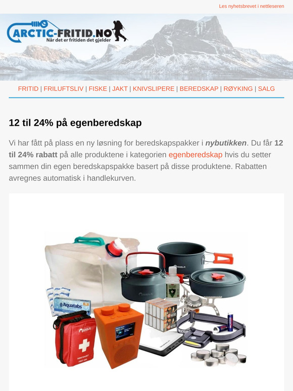 12 til 24% rabatt på egenberedskap