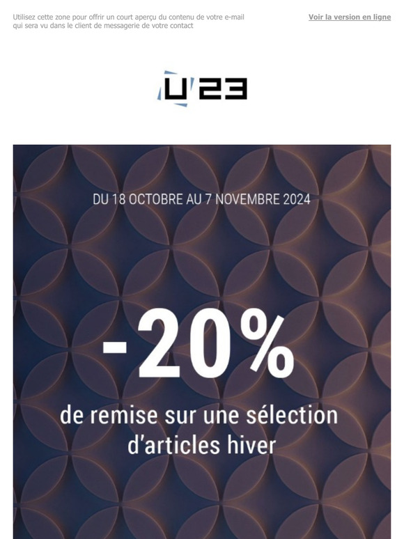 -20% de remise sur une sélection hiver
