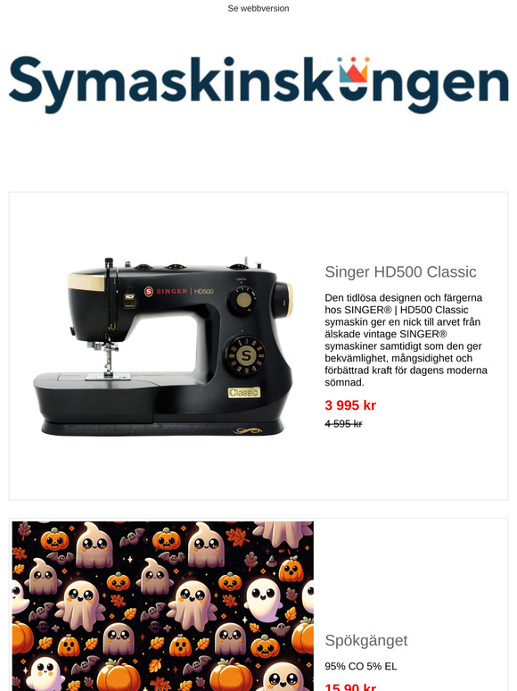 Nyhet ifrån Singer-symaskiner..