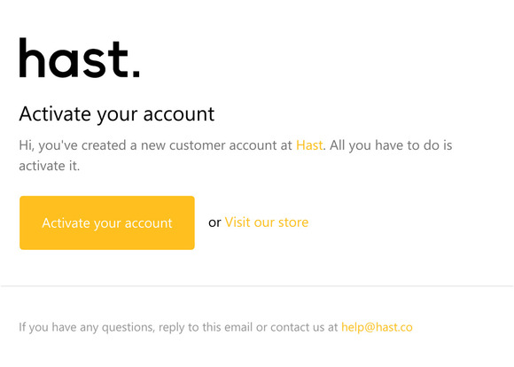 Customer account activation