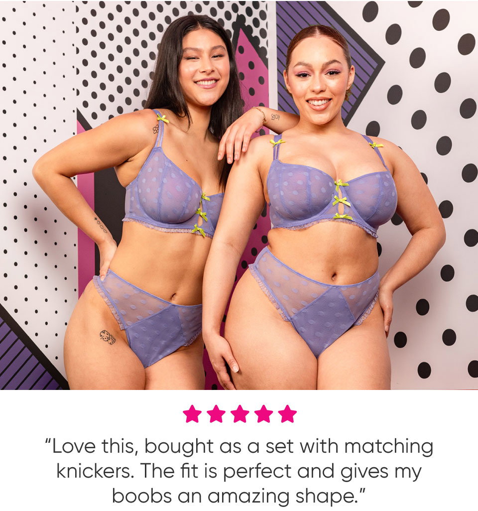 Curvy Kate Frill Me Balcony Bra Mauve/Lime