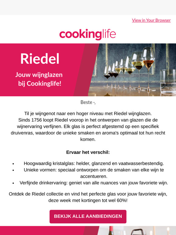 Tot 60% korting op Riedel! 🤩