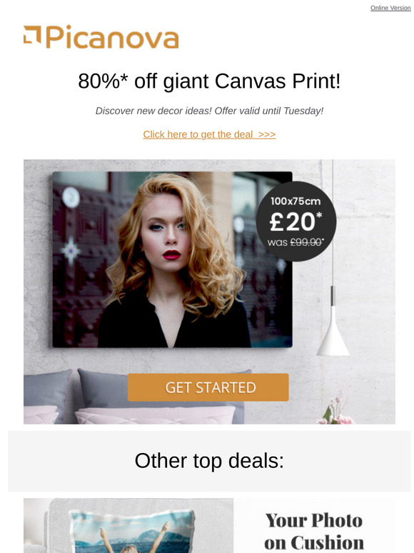 80% off giant Canvas Print!