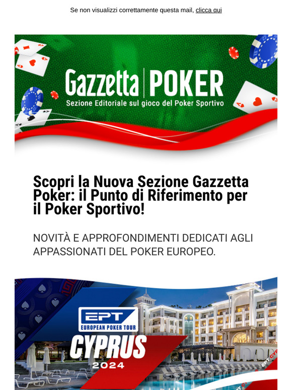 Scopri la nuova sezione sul Poker Sportivo de "La Gazzetta dello Sport"!