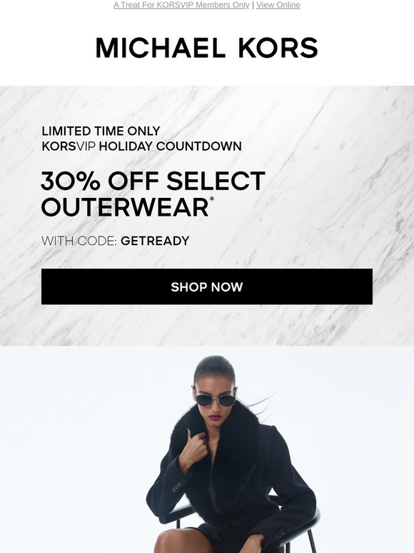 Holiday Countdown! 30% Off Select Outerwear