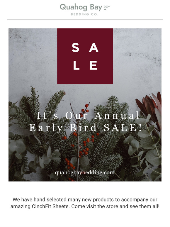 It's Our Annual Early Bird SALE! SAVE 15% OFF Your Order!