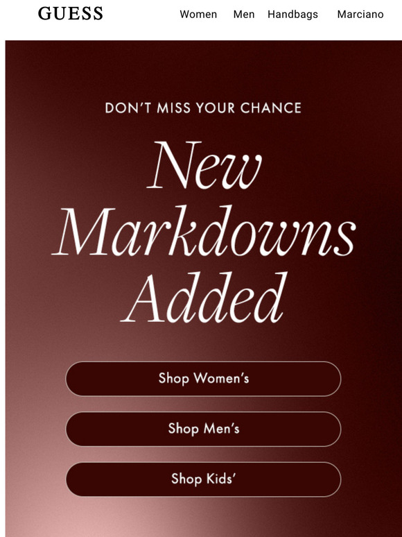 Two Words: New. Markdowns.