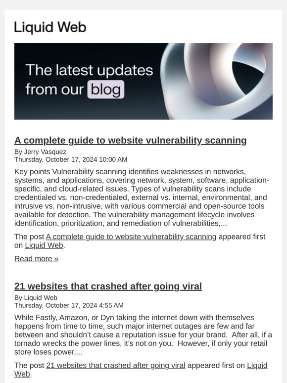 The Latest Content from the Liquid Web Blog