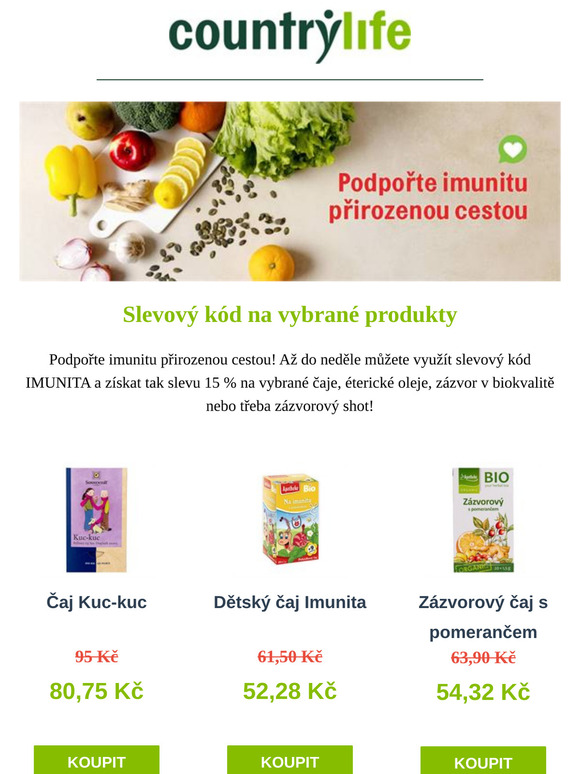 Podpořte imunitu: sleva 15 % na vybrané produkty
