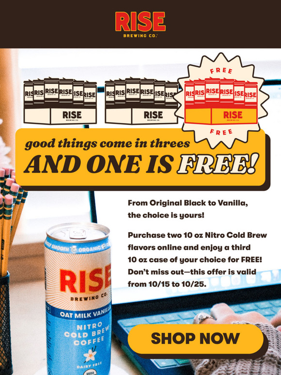 Shop the Buy 2, Get 1 FREE on 10 oz Nitro Cold Brews before the sale ends!