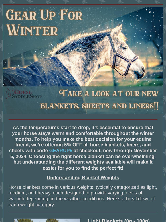 Keep Your Horse Cozy with 5% OFF All Blankets!