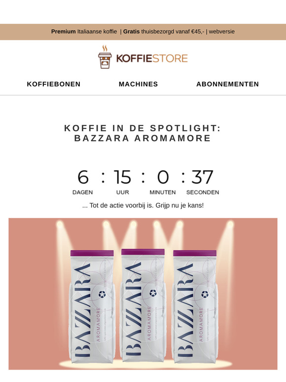 Korting op 3kg Bazzara Aromamore koffiepakket☕