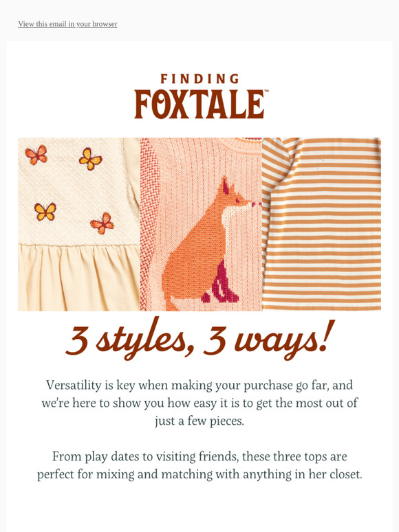 Finding Foxtale: Style these 3 tops 3 different ways! | Milled
