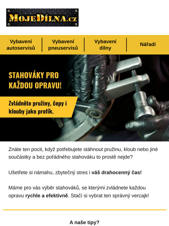 Výměna pružin, čepů nebo stěračů? S našimi stahováky to zvládnete hravě!