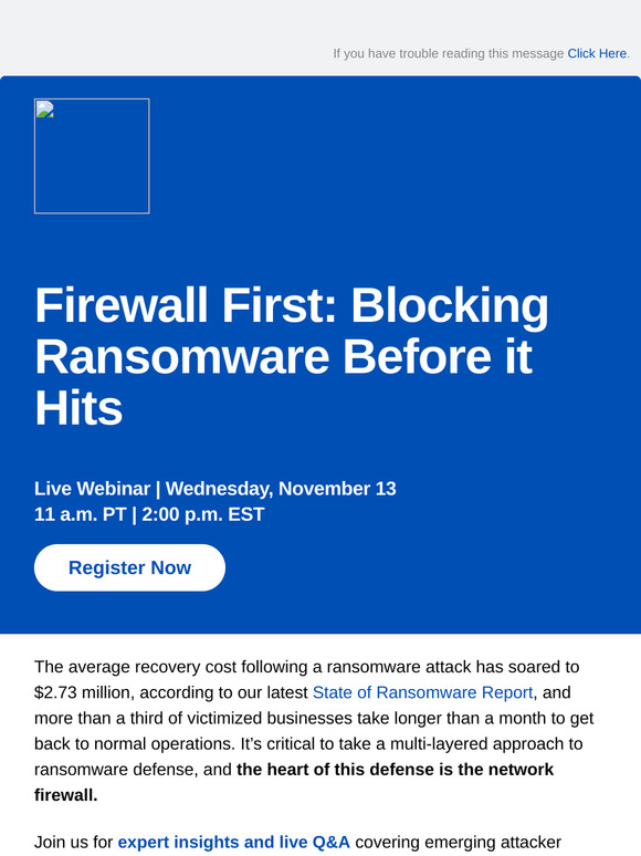 Firewall First: Blocking Ransomware Before it Hit