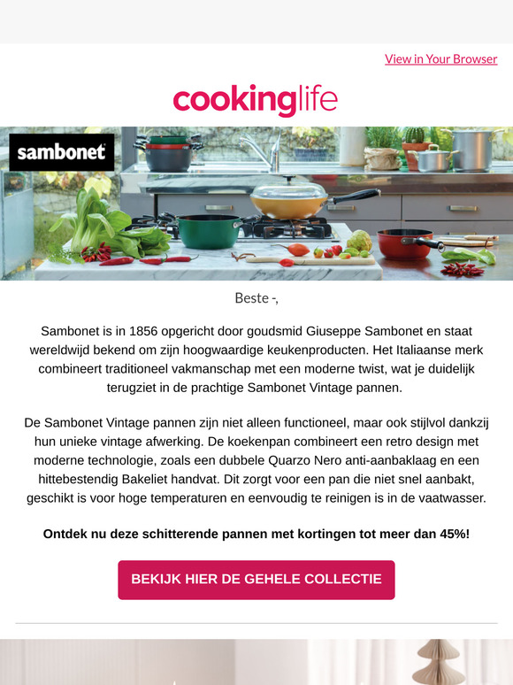 45% korting op Sambonet pannen - Luxe servies van Villeroy & Boch🔥