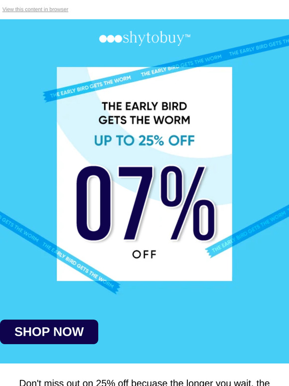 Get up to 25% off today!