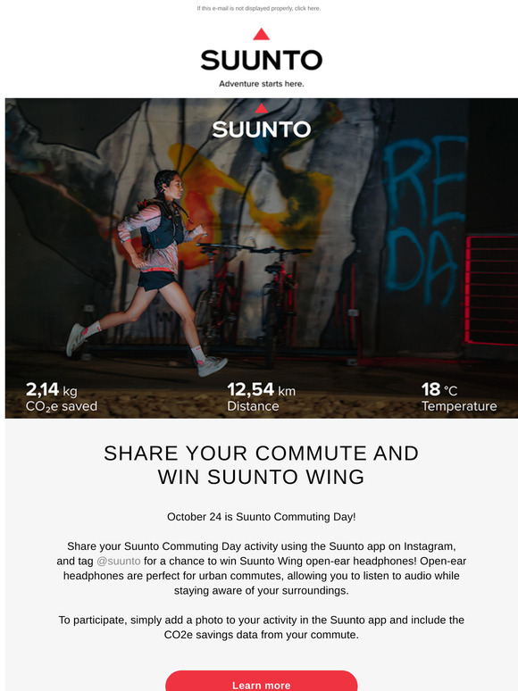 Share your commute and win Suunto Wing headphones