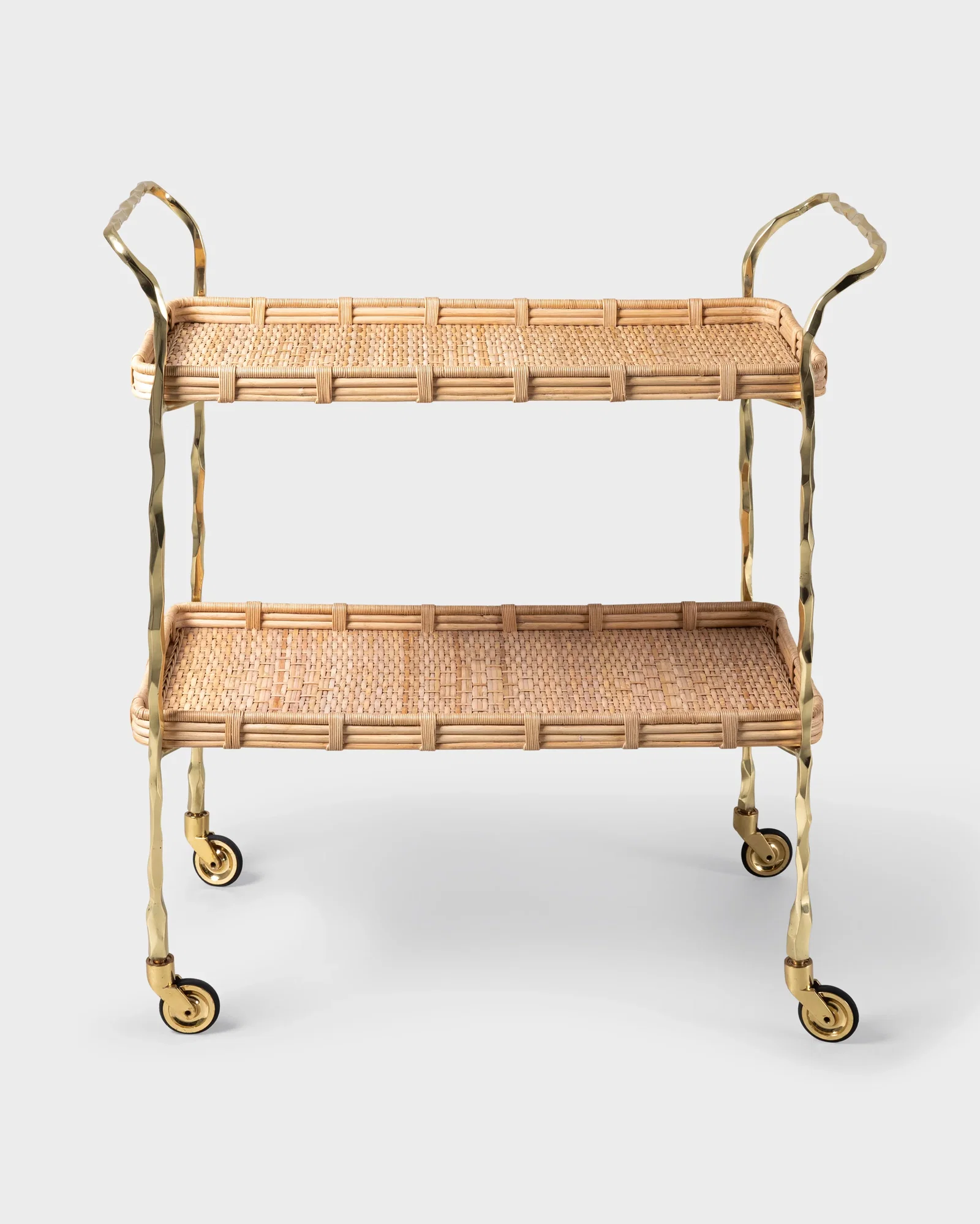 Image of Viya Cane and Brass Bar Cart