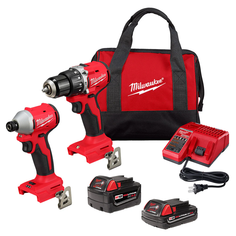 Image of Milwaukee 3693-22CX M18 18V 2 Compact Brushless Cordless Tool Combo Kit