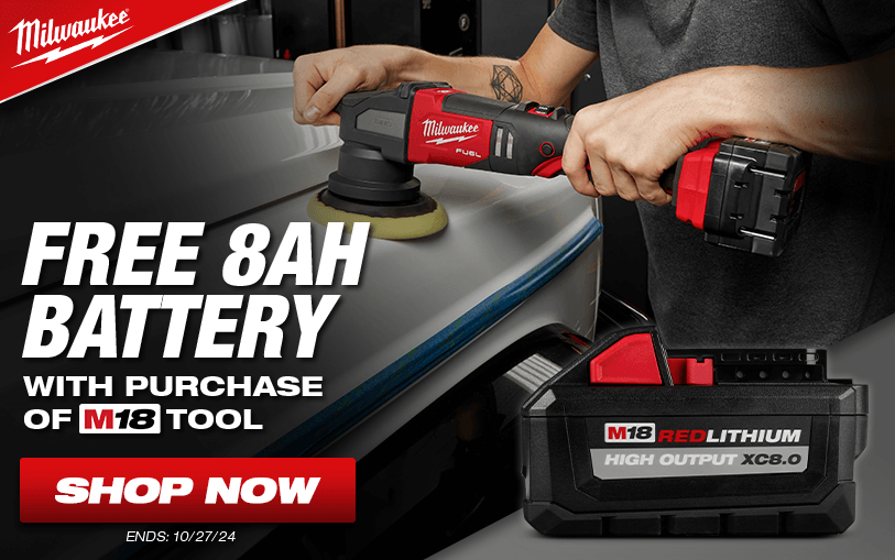 Free Milwaukee 8Ah Battery With Purchase Of Select M18 Tools | Shop Now